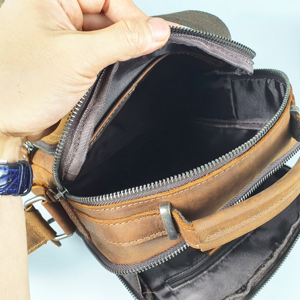 Túi đeo chéo nam da bò thật TD116VB  - 100% da bò thật, BH 3 năm