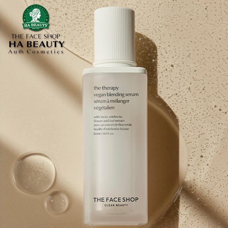 Tinh chất dưỡng Cấp ẩm Tăng độ đàn hồi Chống lão hóa da THE FACE SHOP Clean Beauty The Therapy Vegan Blending Serum 50ml