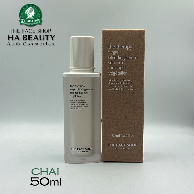 Tinh chất dưỡng Cấp ẩm Tăng độ đàn hồi Chống lão hóa da THE FACE SHOP Clean Beauty The Therapy Vegan Blending Serum 50ml