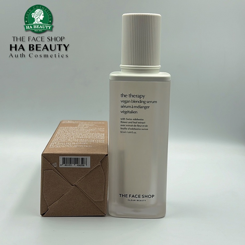 Tinh chất dưỡng Cấp ẩm Tăng độ đàn hồi Chống lão hóa da THE FACE SHOP Clean Beauty The Therapy Vegan Blending Serum 50ml