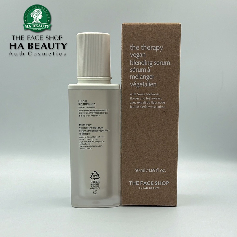 Tinh chất dưỡng Cấp ẩm Tăng độ đàn hồi Chống lão hóa da THE FACE SHOP Clean Beauty The Therapy Vegan Blending Serum 50ml