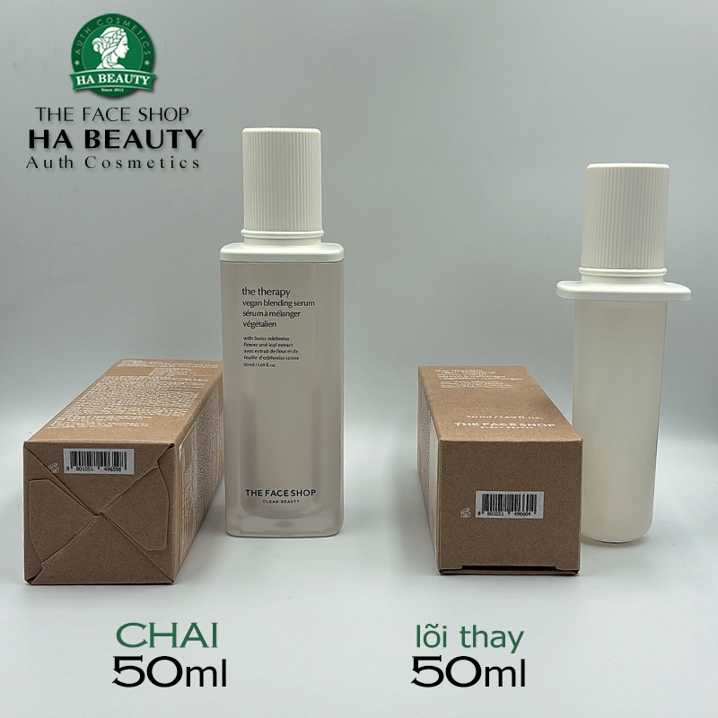 Tinh chất dưỡng Cấp ẩm Tăng độ đàn hồi Chống lão hóa da THE FACE SHOP Clean Beauty The Therapy Vegan Blending Serum 50ml