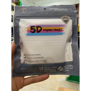 Khẩu trang 5D Thịnh Phát (1 túi - 10 cái)