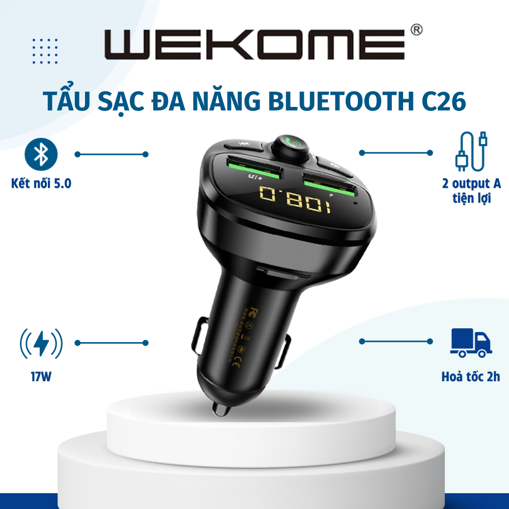 Tẩu sạc Bluetooth đa năng cho otoWEKOME