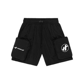 Quần cargo nylon short - đen - vải dù thêu logo highclub
