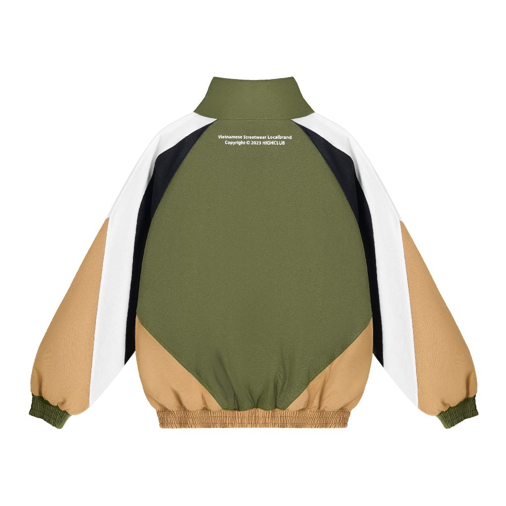 Áo khoác WINDBREAKER VINTAGE KAKI phối màu thêu logo High Club