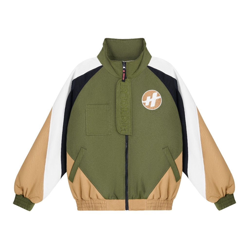 Áo khoác WINDBREAKER VINTAGE KAKI phối màu thêu logo High Club