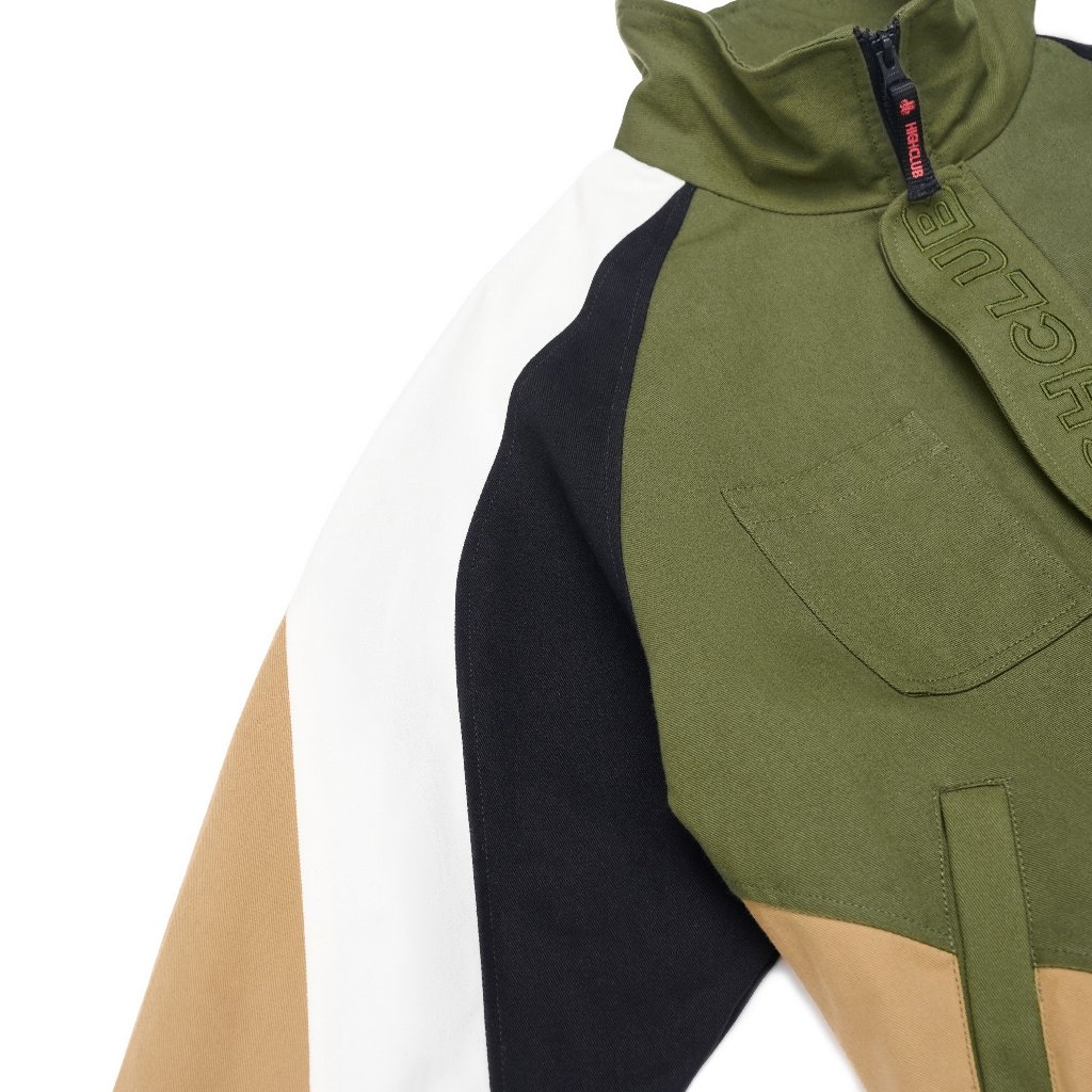 Áo khoác WINDBREAKER VINTAGE KAKI phối màu thêu logo High Club