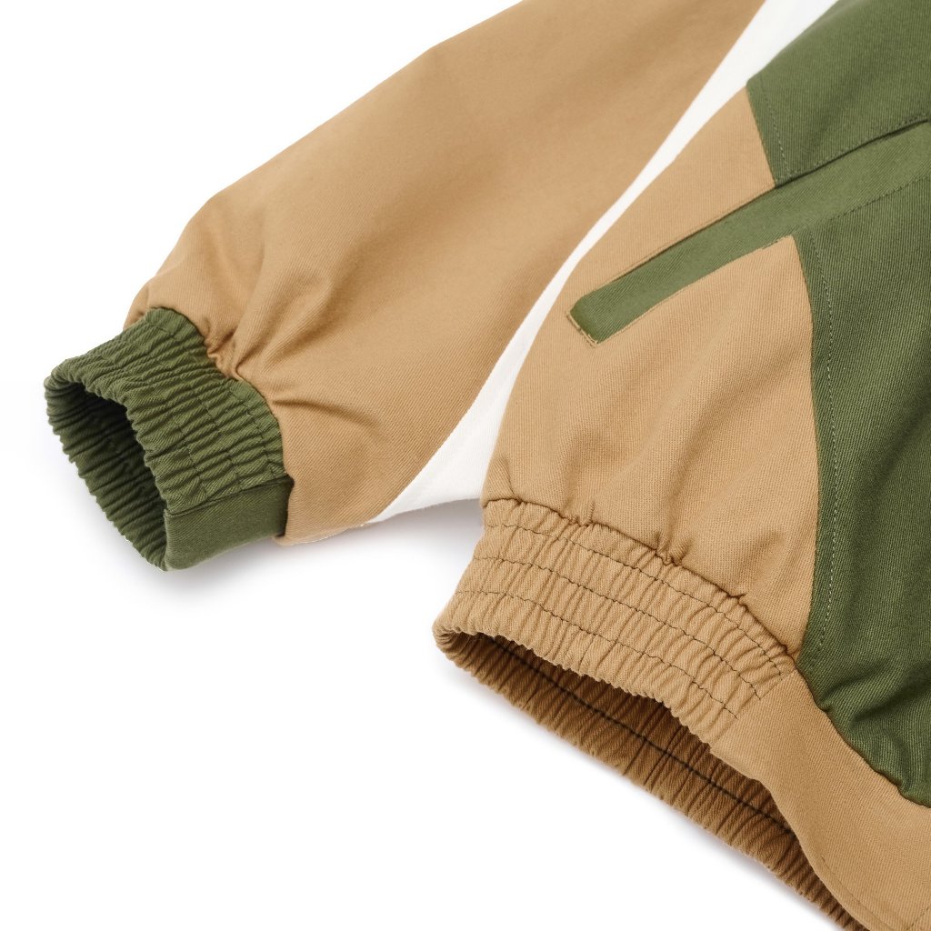 Áo khoác WINDBREAKER VINTAGE KAKI phối màu thêu logo High Club