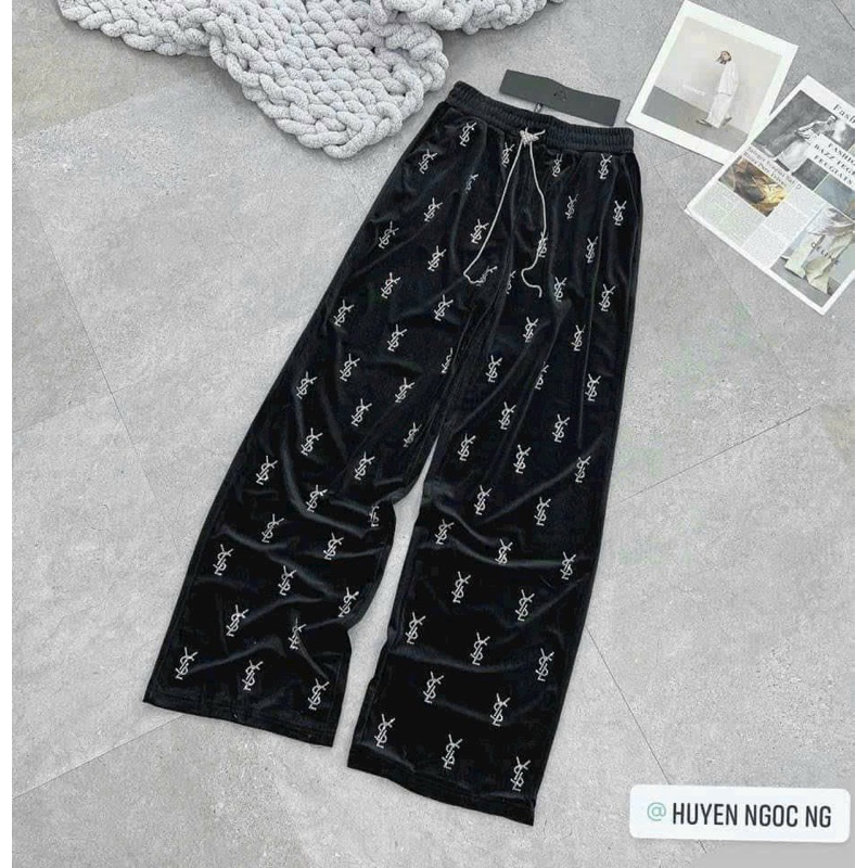 QUẦN XUÔNG NHUNG ĐÍNH ĐÁ CHỮ HÃNG CẠP CHUN DÂY XÍCH MS16299