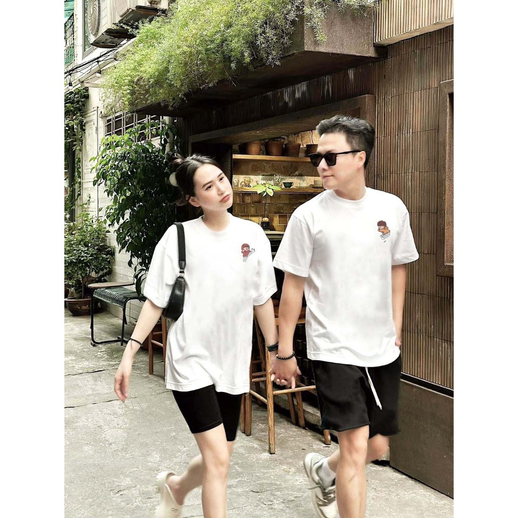 Áo thun cặp đôi nam nữ Aloha CP001 Kick áo phông cotton thoáng mát