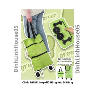 Túi đựng đồ/ đi chợ có bánh xe kéo đi / gấp gọn tiện lợi / dễ dùng/ giỏ kéo đi chợ