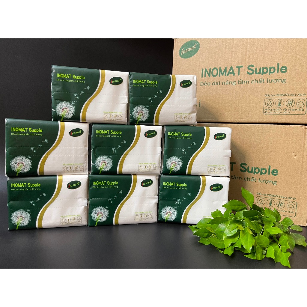 Giấy Ăn Giấy Rút Supple Inomat 4 Lớp 200 Tờ