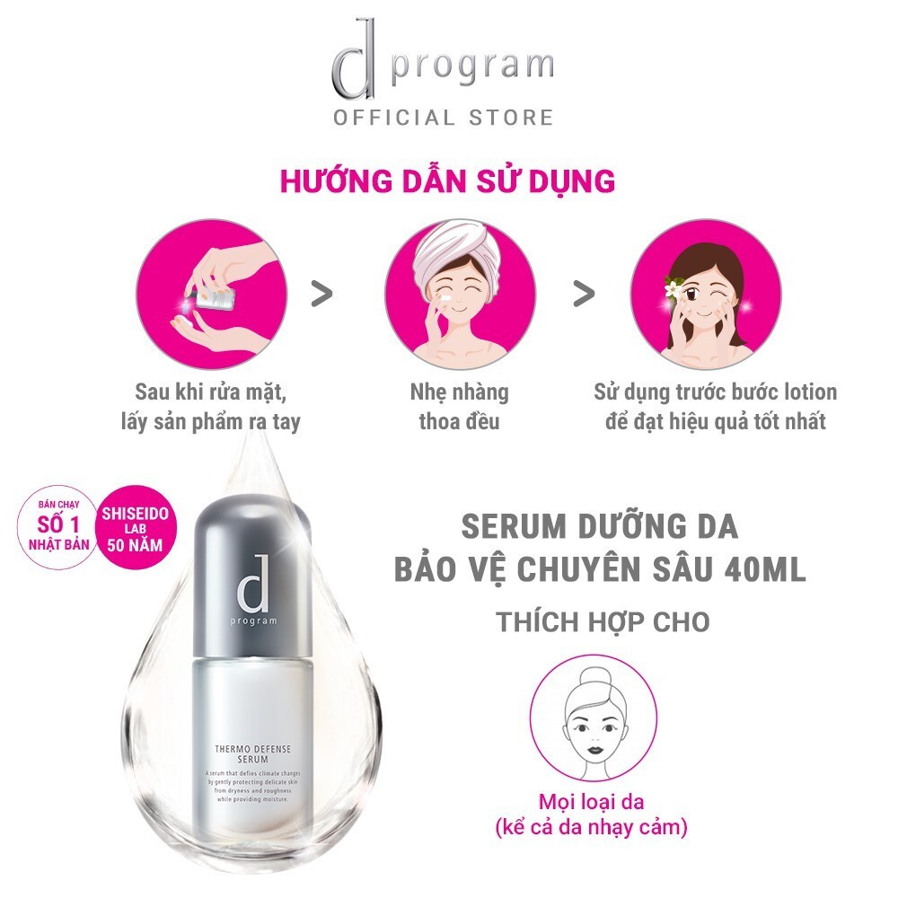 [Hannah Olala x Dprogram] Bôi đôi Serum dưỡng da bảo vệ chuyên sâu d program Thermo Defense Serum 40ml x 2