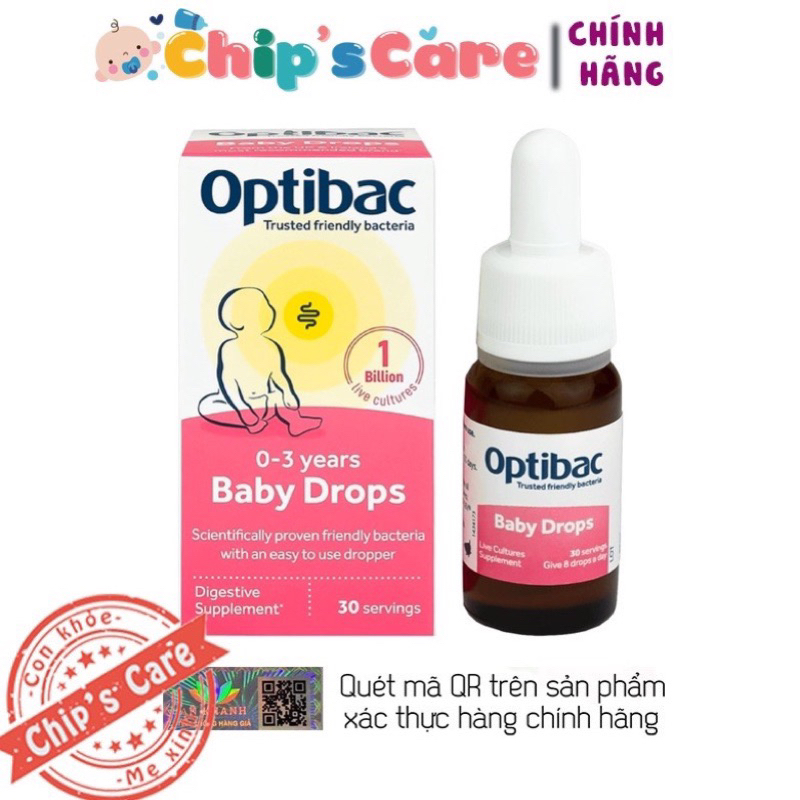 Optibac hồng probiotics for your baby drops cho bé từ sơ sinh