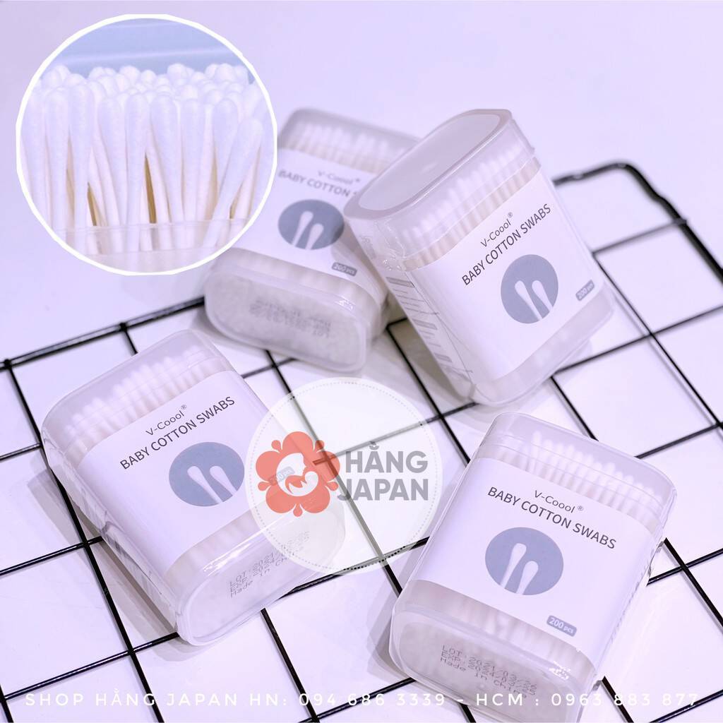 Tăm bông cao cấp VCOOL vệ sinh răng miệng mắt mũi cho bé - Hàng chính hãng