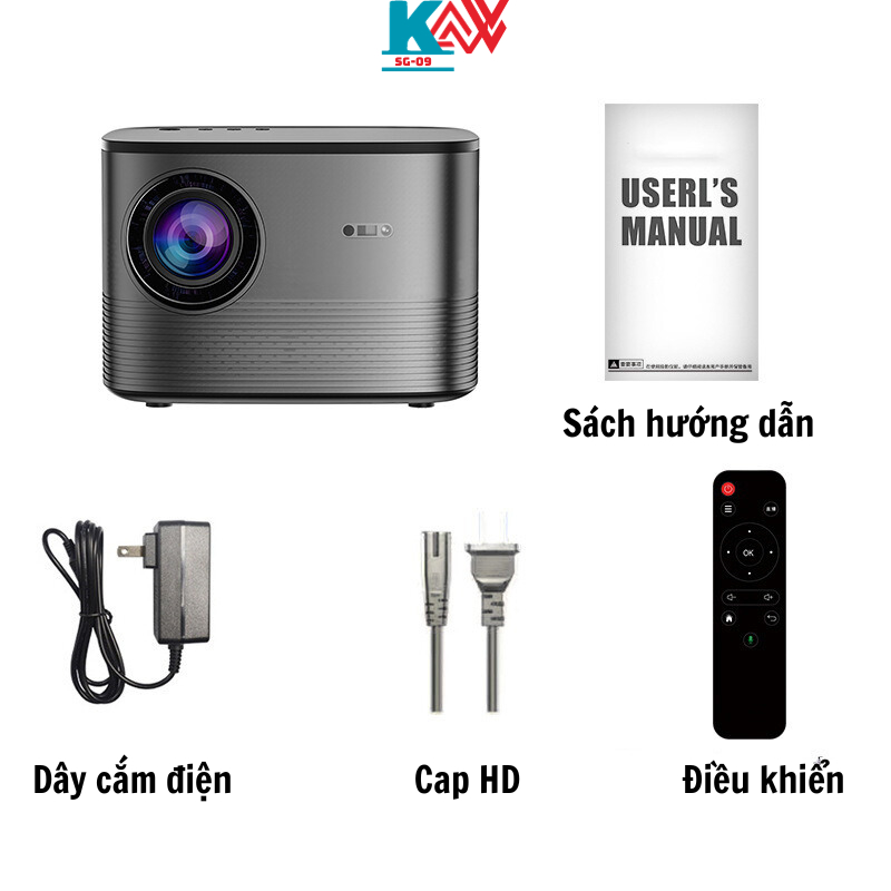 Máy chiếu mini KAW KP950 Full Hd Siêu nét , Kết nối điện thoại, laptop dễ dàng, dạy học, văn phòng, Bảo hành 1tháng