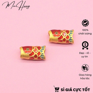 Charm xỏ ngang cá đỏ lên vòng cực xinh - KL255