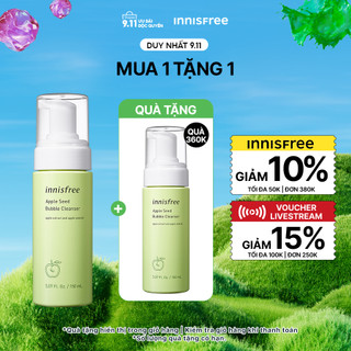 Sữa rửa mặt làm sạch dạng bọt innisfree Apple Seed Bubble Cleanser 150ml