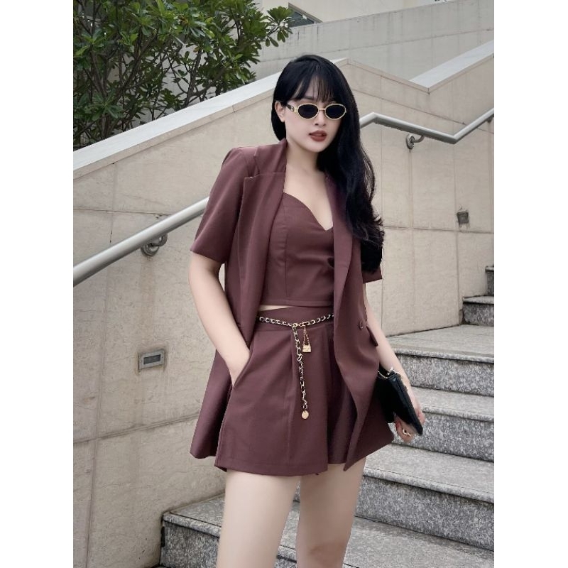 femei - Full set Kay Blazer 4 món ngắn - dài ( 3 màu )