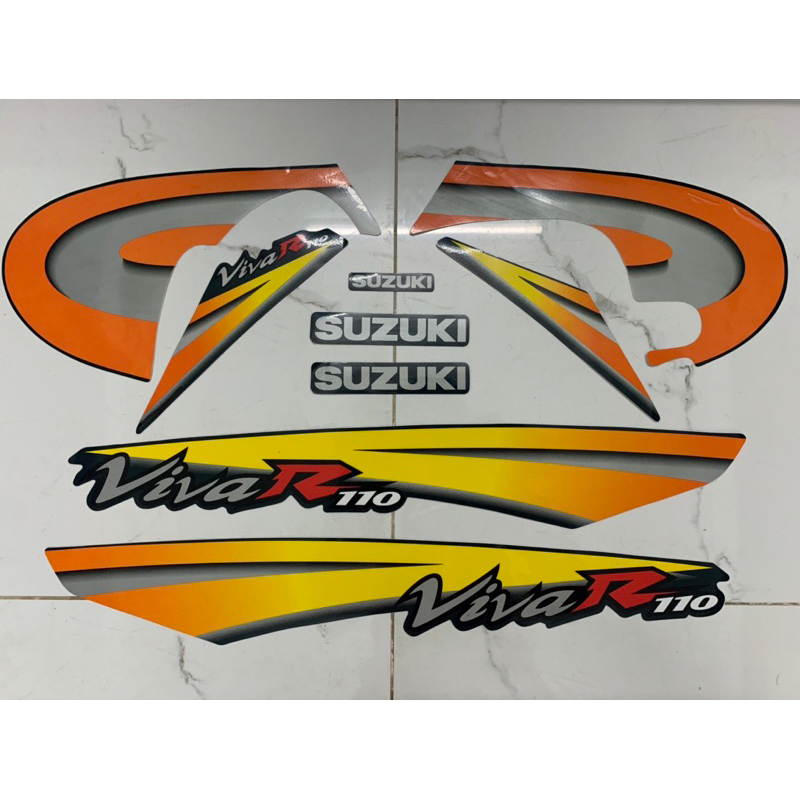 Bộ tem Suzuki Viva R110 hàng nhập Thái Lan chất lượng cao dành trang trí riêng cho dòng xe này, tem 