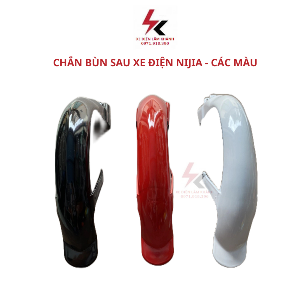 Chắn Bùn Sau Xe Điện Nijia, CapA, Pega…Chất Liệu Nhựa Cứng, 3 Màu Sơn Bóng Cao Cấp - Lâm Khánh E-Bike Shop