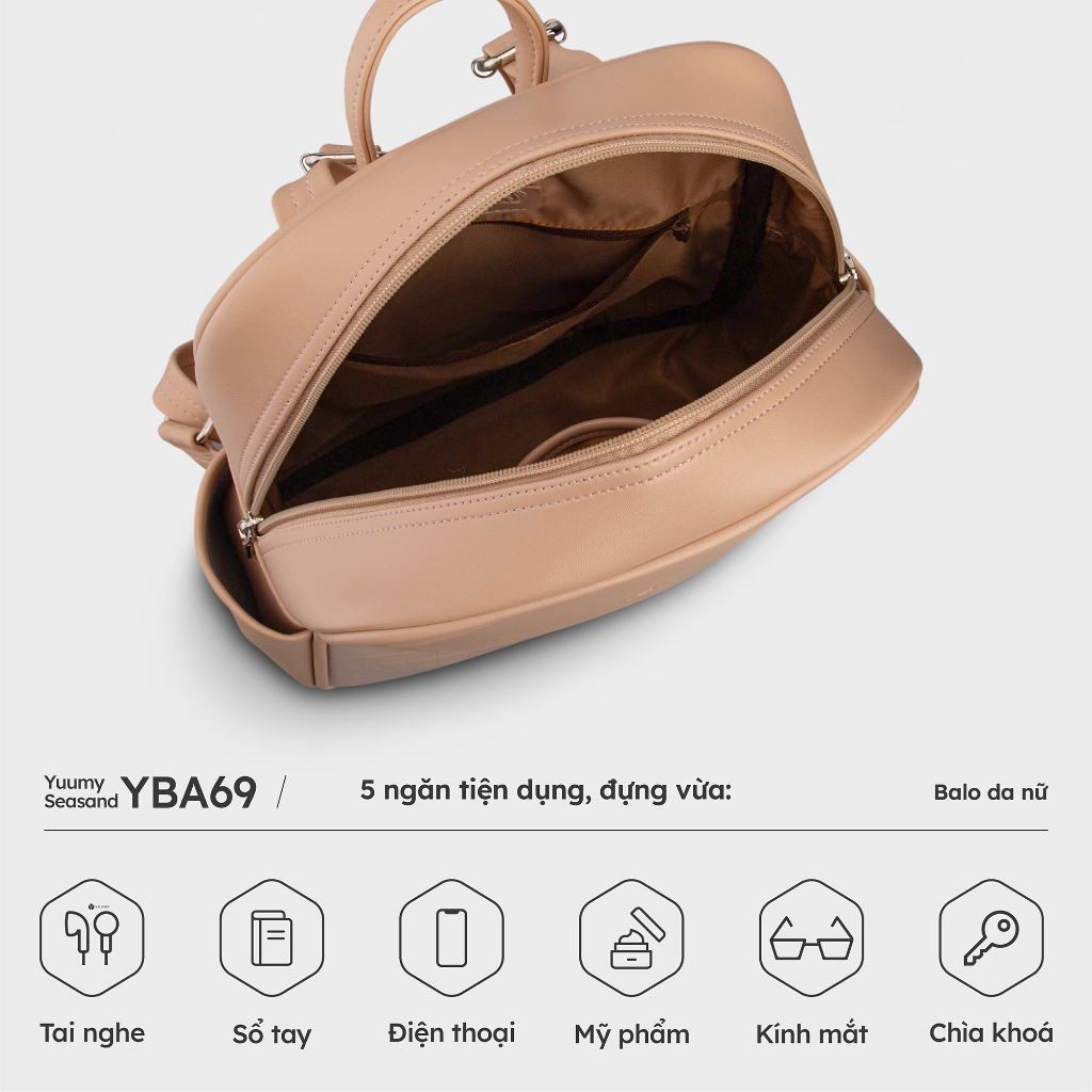 Balo da nữ họa tiết trẻ trung thời trang YUUMY YBA69 nhiều màu