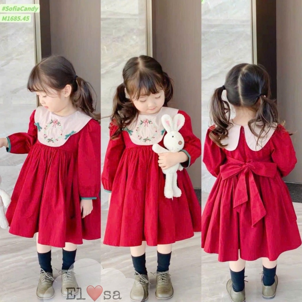 Váy bé gái- Váy TĂM NHUNG Thêu Hoa Siêu Xinh Cho Bé 1-8 Tuổi