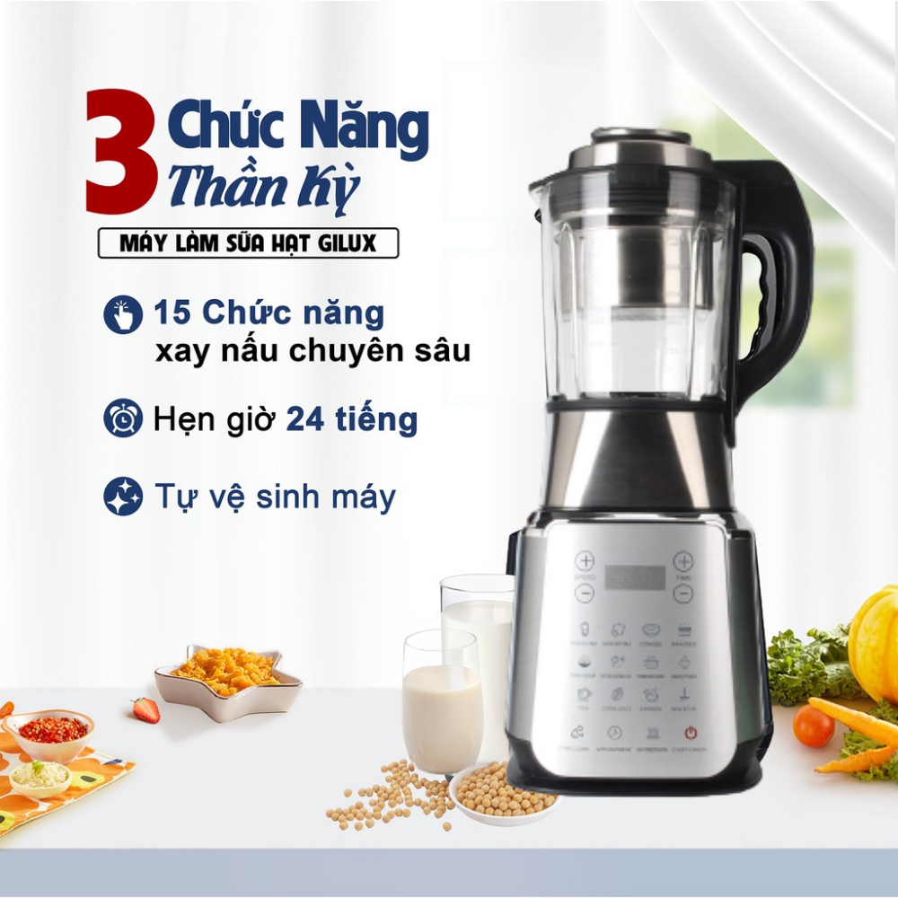 Máy làm sữa hạt, xay nấu đa năng CUDL công suất 1800W, dung tích 1.75L  Kích hoạt bảo hành điện tử 24 tháng