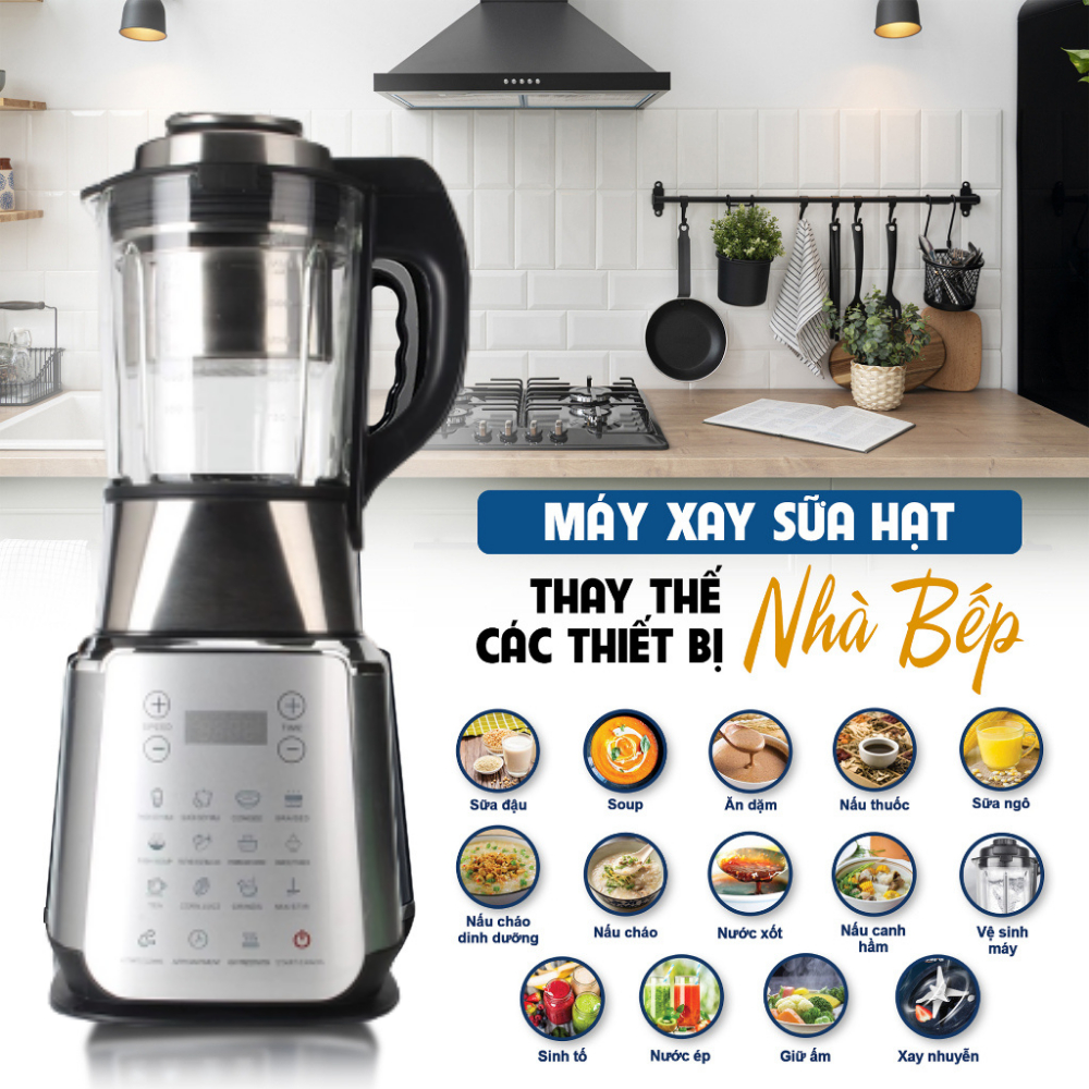 Máy làm sữa hạt, xay nấu đa năng CUDL công suất 1800W, dung tích 1.75L  Kích hoạt bảo hành điện tử 24 tháng
