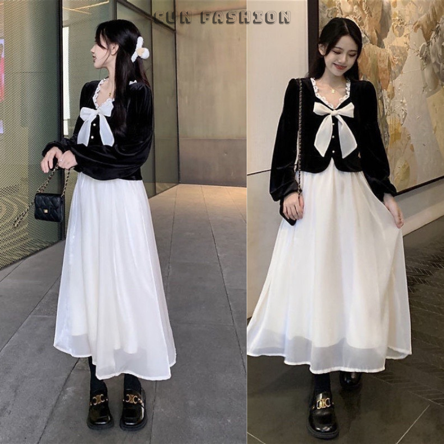 Sét áo kiểu mix chân váy dài 𝐂𝐮𝐧 𝐅𝐚𝐬𝐡𝐢𝐨𝐧 cao cấp Chất Mềm Mịn Cao Cấp Hợp Thời Trang-C50