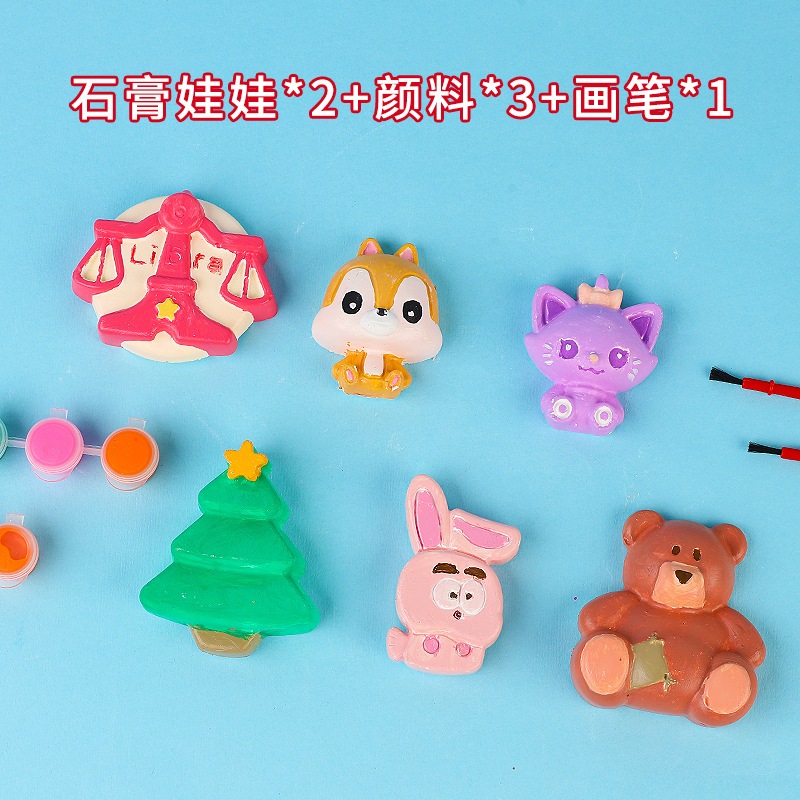 Tô Tượng Thạch Cao MIni Kèm Khay Màu Và Bút Vẽ ,Đồ Chơi Cho Bé, Đồ Chơi Mỹ Thuật E1461