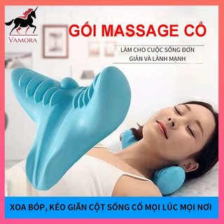 Gối massage cột sống cổ, bấm huyệt cổ vai gáy, hỗ trợ nắn chỉnh, phục hồi chức năng cổ vai gáy - Vamora