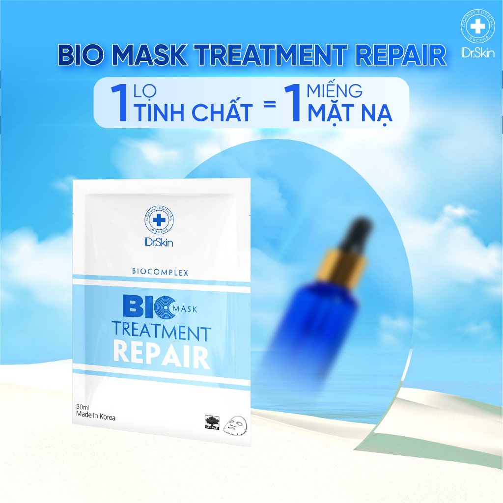 Hộp 10 miếng Mặt nạ sinh học iDr.Skin Bio Mask Treatment Repair phục hồi da tại nhà