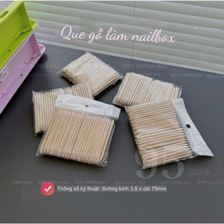 que gỗ làm nail , túi 100 cây que gỗ đẩy da , tháo móng , dụng cụ nailbox