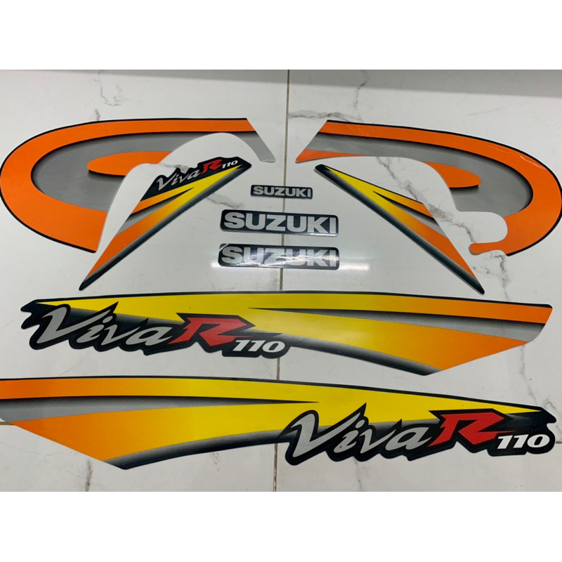 Bộ tem Suzuki Viva R110 hàng nhập Thái Lan chất lượng cao dành trang trí riêng cho dòng xe này, tem 