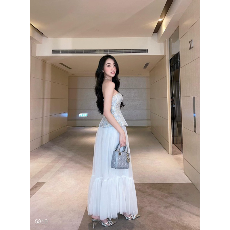 👚 SET ÁO GẤM + CHÂN VÁY LƯỚI