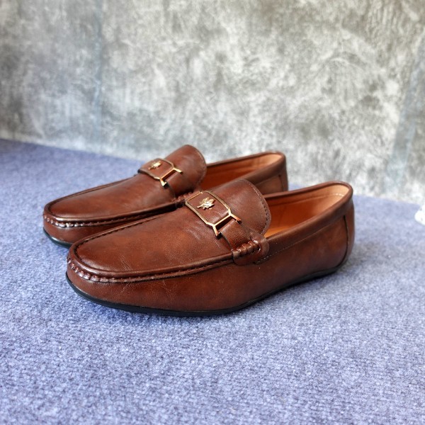 Giày mọi nam da nhăn trẻ trung , đế khâu chắc chắn