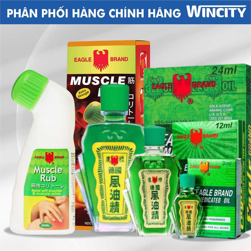 Dầu xanh và Dầu xoa bóp Con Ó Eagle Brand chính hãng Singapore