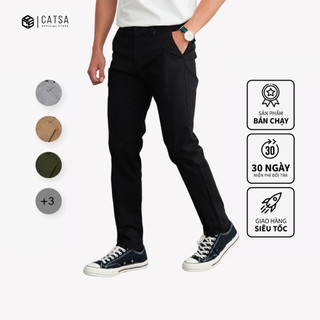 Quần khaki dài CATSA formn SlimFit chất khaki cotton thoáng khí thấm hút mồ hôi tốt QTK075-076-077-078-079-080