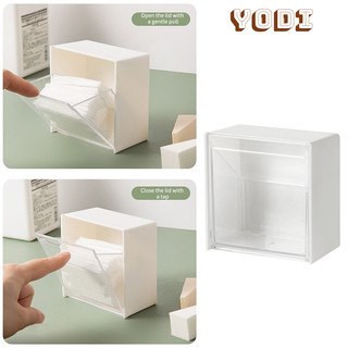 Hộp nhựa dán tường mini, không cần đục khoang, chuyên dùng đựng phụ kiện trang sức, hộp bông tẩy trang dán tường