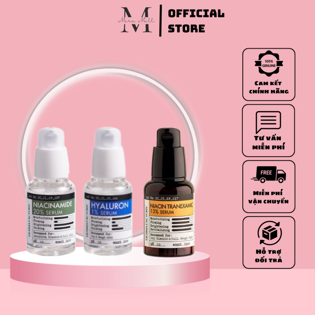 Serum dưỡng trắng, cấp nước, niaciamide 20% derma factory Hàn Quốc 30ml