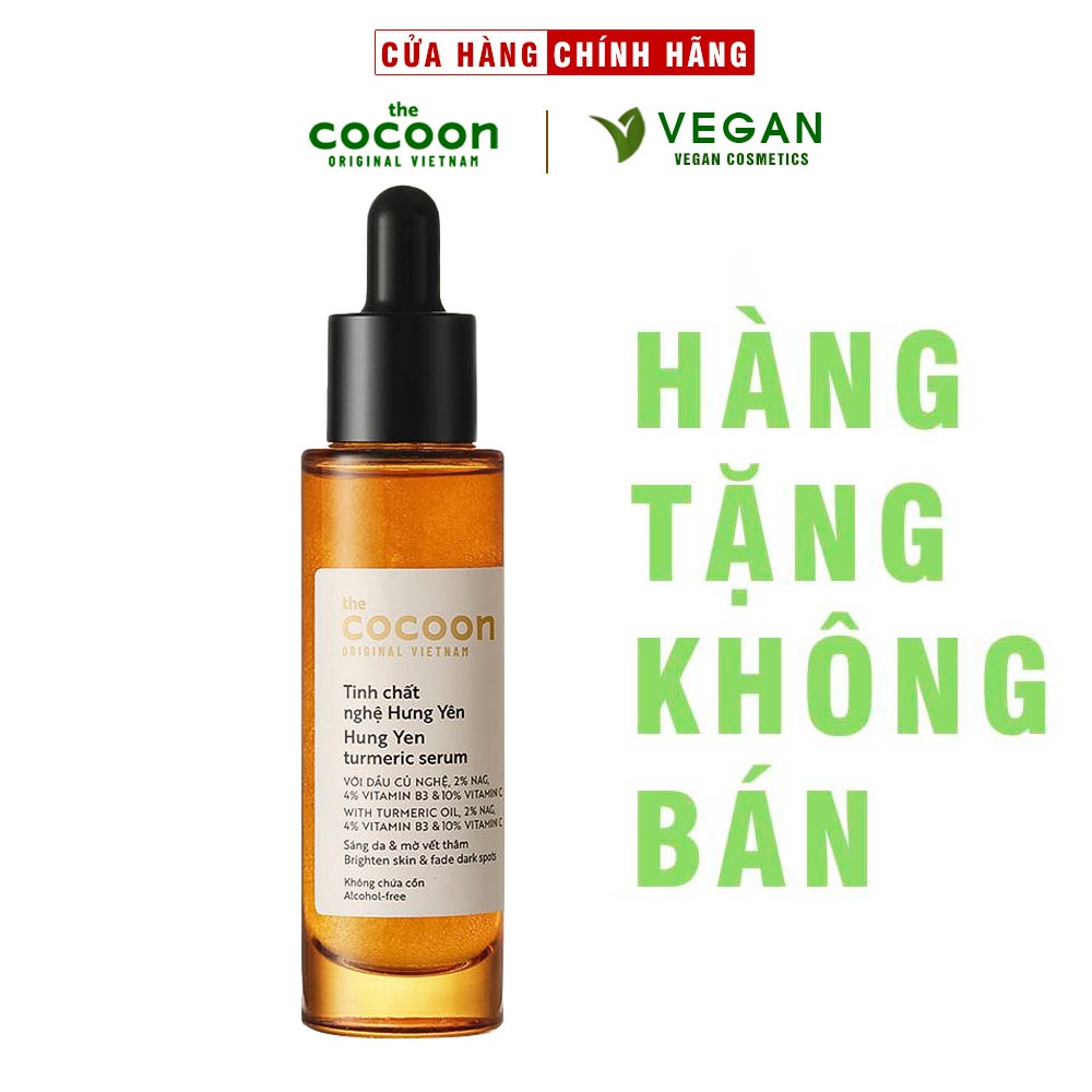 [HÀNG TẶNG KHÔNG BÁN] Tinh chất nghệ Hưng Yên 10% Vitamin C cocoon 30ml (turmeric serum) thuần chay