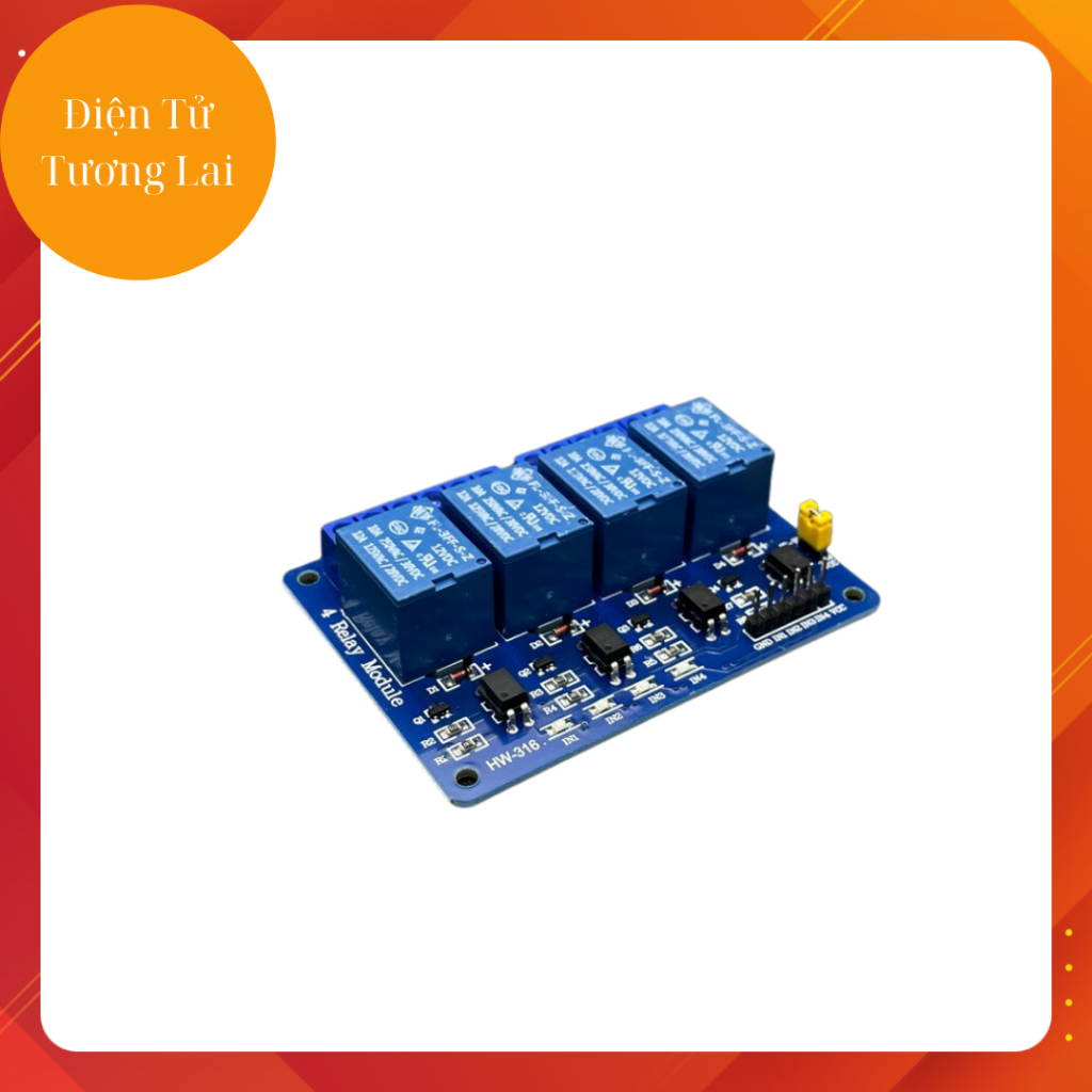 Module Relay 4 Kênh 12V 10A Âm Kích