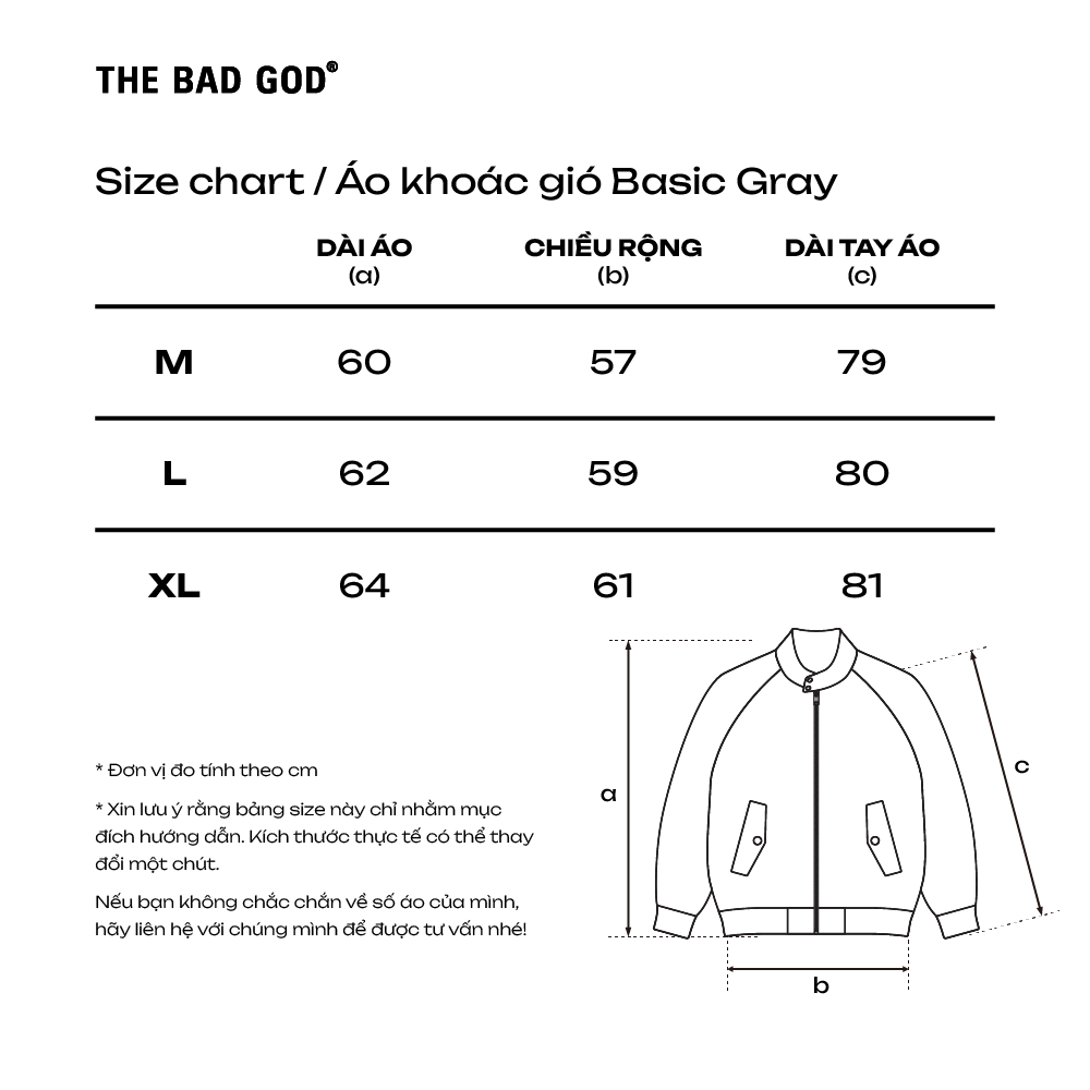 Áo khoác gió bomber varsity jacket form boxy The Bad God Basic Gray