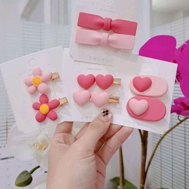 Set 2 kẹp tóc mái nhiều kiểu dễ thương