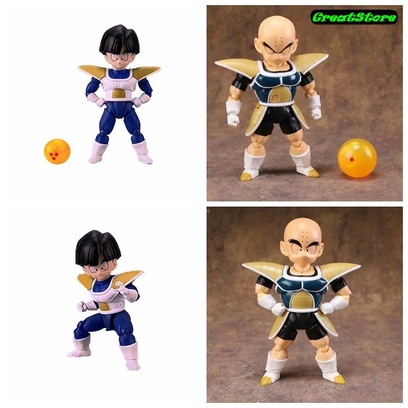 Mô hình Dragon Ball Z Gohan và Krillin  Chiến giáp Exclusive SHF 14 cm 1/12 scale