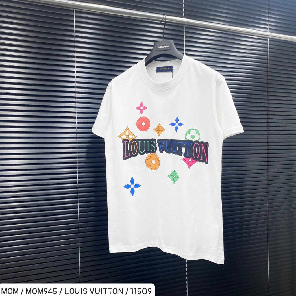 Áo thun nam nữ unisex họa tiết in cao cấp L.V màu mè nổi bật - áo phông cotton thấm hút mồ hôi