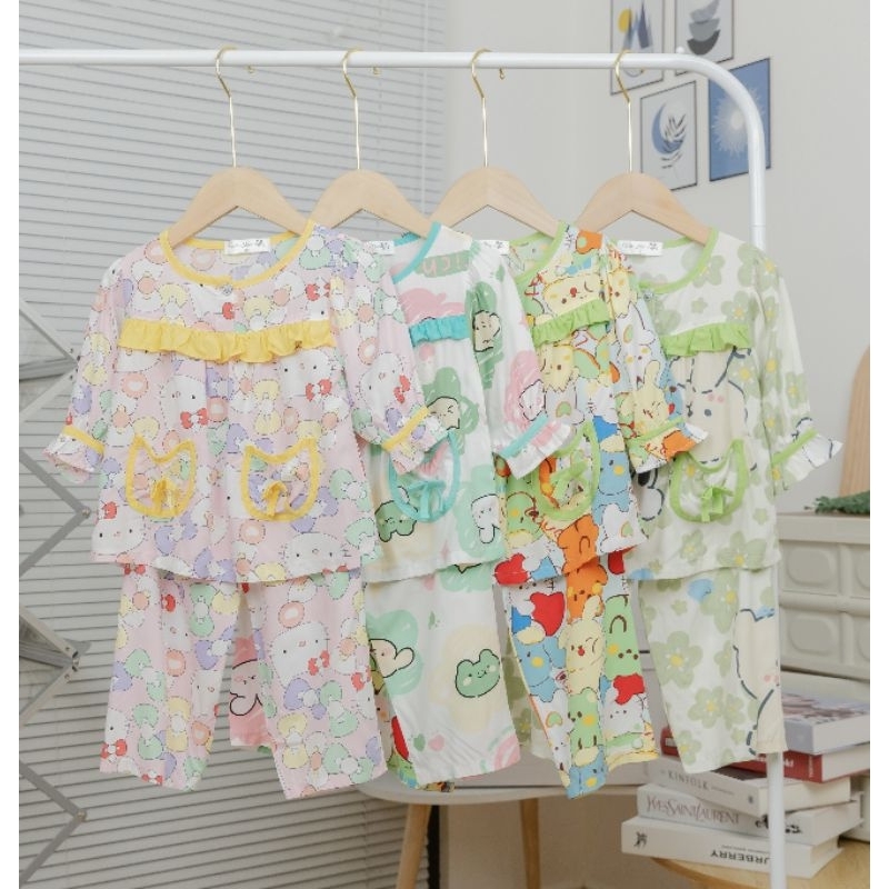 BỘ TOLE LANH TDQD Bé gái 2 túi cute từ 10 - 37kg