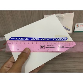Tem chử FUEL INJECTION ( Ốp sườn Ex 150 Xanh GP ) ( 1 Miếng )